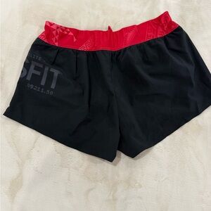 Reebok Black and Red Athletic Shorts